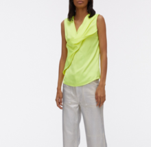 Helmut Lang Womens Top Knot Twist Solid Neon Yellow Size Us 2 K01HW508 - £33.23 GBP