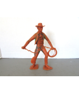 VTG 1954 LOUIS MARX &amp; CO. PLASTIC TOY COWBOY FIGURE W/LASSO USA 5.75&quot;H - $14.80