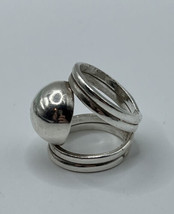Vintage Unique Beautiful Modernist Signed Mexico Sterling Silver Ring Size 6 Cii - £35.72 GBP