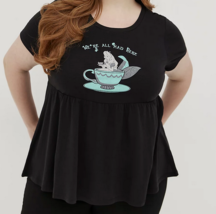 Torrid Size Large(12) Alice In Wonderland &quot;We&#39;re All Mad Here&quot; Babydoll Top - £29.32 GBP