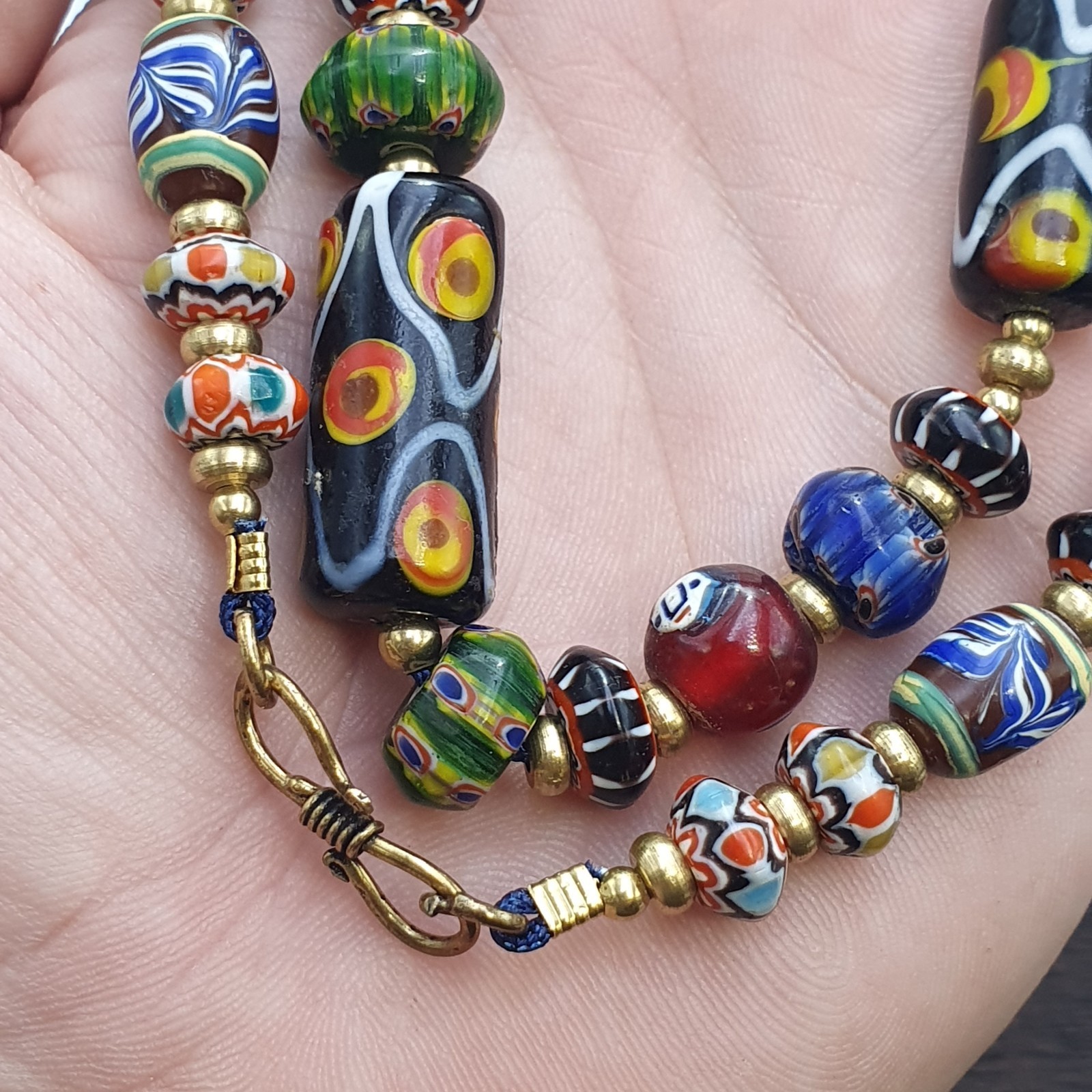 Venetian Style Glass Beads Necklace – Murano Style Facel & Floral Jewelry Item image 10
