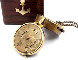 Engraved Brass Pocket Calendar Compass Vintage Nautical Compass for Trav... - $32.22