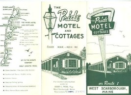 Pride Motel Brochure West Scarborough Maine 1960&#39;s - £11.05 GBP