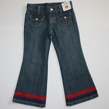 Gymboree Winter Penguin Girl&#39;s Ribbon Cuff Bootcut Blue Jeans Pants size... - $14.99