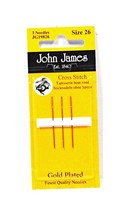 John James Cross Stitch Tapestry Gold Needles Size 26 3ct - £6.22 GBP