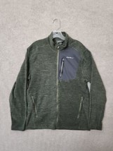 Eddie Bauer Polar Fleece Jacket Mens S Green Full Zip Long Sleeve Anti P... - £27.14 GBP
