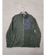 Eddie Bauer Polar Fleece Jacket Mens S Green Full Zip Long Sleeve Anti P... - £27.03 GBP