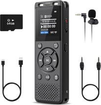 96Gb Digital Voice Recorder One Click, Hd Recording Easy Control Voice R... - $42.99