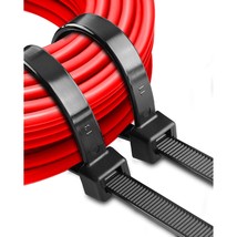 200Lbs Long Zip Ties Heavy Duty 18 Inch Uv Resistant Cable Tie Wraps Bla... - £23.44 GBP