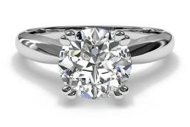 0.75CT Forever One Moissanite DEF Double Prong White Gold Ring C&amp;C Certified - £516.23 GBP