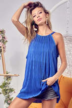 BiBi Pleating Knit Halter Neck Top - $17.09
