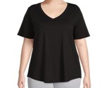 Terra &amp; Sky Women&#39;s V-Neck T-Shirt with Short Sleeves Black Size 4X(28W-... - $16.82