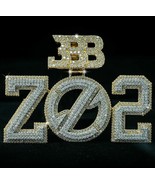 3.18 Ct Round Cubic Zirconia Customized Layered Pendant 14K Two Tone Gol... - $373.17 CAD