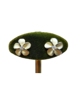 Hawaiian 925 Sterling Silver Plumeria Flowers Post Stud Earrings - $14.20