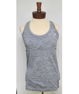 NEW BALANCE Women&#39;s Gray Heather Fitted Racerback Tank Top Small - $15.77