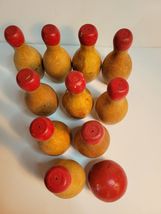 10 Wood Bowling Pins & 1 Ball For Table Top image 2