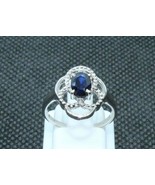Silver Blue Sapphire Ring Natural blue sapphire Promise ring 5x7 mm Oval... - £32.29 GBP