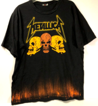 METALLICA 3 Skulls Rock Heavy Metal N&amp;N Black T-Shirt 2XL - $122.25