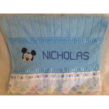 Vtg Disney Babies Mickey Mouse Hand Towel Monogram Nicholas, Nursery Roo... - £12.24 GBP