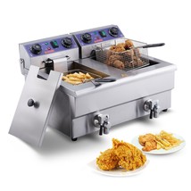 VEVOR Commercial Electric Deep Fryer Countertop Deep Fryer with Dual Tan... - $196.79