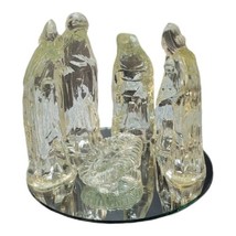 Glass Nativity Set Mirrored Base Christmas Holiday 7 Piece Figurines Jesus Mary - £10.11 GBP