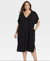 Women&#39;s Plus Size 1X Short Sleeve Dress -  BLACK New with tag - £27.92 GBP