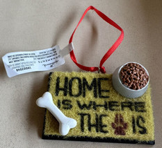 Hallmark NEW “Home Is Where The  Is” DOOR MAT Christmas Ornament Dog-bon... - £15.84 GBP