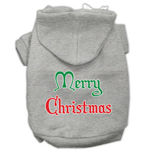 Merry Christmas Screen Print Pet Hoodie in Grey (2XL) - £26.58 GBP