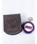 Danbury Mint NFL New York Giants Pocket Watch in Leather Case Belt Pouch - $1,593.39 MXN