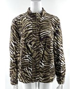 Susan Graver Jacket Womens Size Large Brown Animal Tiger Print Full Zip ... - $824.60 MXN