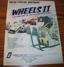 Wheels 2 Arcade Flyer Vintage Original Video Game Promo Artwork 1975 Retro - $15.68