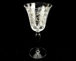 Morgantown Mikado Etched Glass Water Goblet, Bulbous Stem, Ribbed Bowl, ... - $14.65