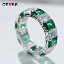 OEVAS 100% 925 Sterling Silver Sparking Full High Carbon Diamond Rings For Women - £78.50 GBP