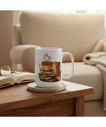 Cozy Coffee & Books Mug 15oz | Book Lover Gift | Reading Tea Ceramic Cup - $17.97