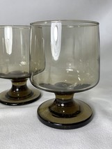 8 Vintage Libbey Accent Tawny Smoke 9 1/2 oz Wine Juice Rocks Footed Gla... - €40,62 EUR