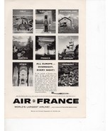 Air France Full Page Magazine Print Ad April 1958 - $4.99