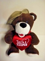Dandee Collectors Choice Plush Brown Bear 10 in Seated Holding Heart Your a Keep - £11.03 GBP