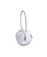 AULELAH Long Handle Vegan Leather White Sling Ball Tote Bag - $131.00
