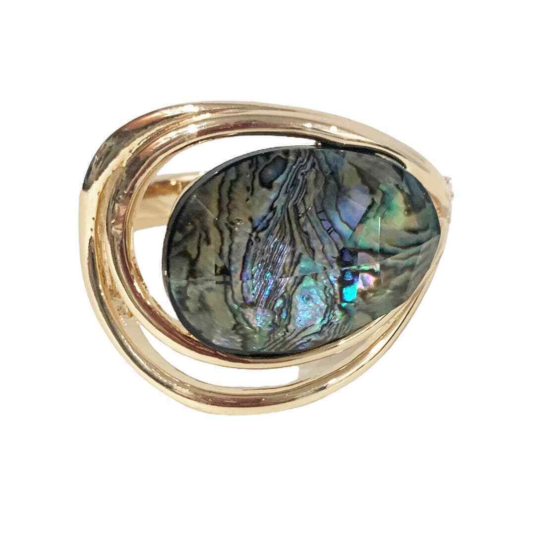 Robert Lee Morris Soho Midnight Hour Bracelet Abalone Stone Gold - $73.50