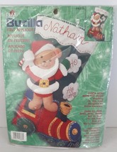 Bucilla Christmas Stocking SANTA BEAR TOY TRAIN  Felt Applique Kit # 843... - £15.97 GBP
