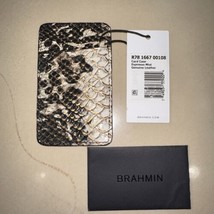 BRAHMIN R78166700108 4 Slot CARD CASE SNAKE EXPRESSO MIST NWT Beautiful - £55.15 GBP