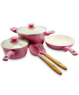 Gibson Home Plaza Café 7 Piece Aluminum Nonstick Cookware Set in Lavender - £67.10 GBP