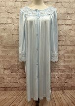 Vintage Gilead Nylon Baby Blue Lace Button Front Robe MEDIUM - $34.00