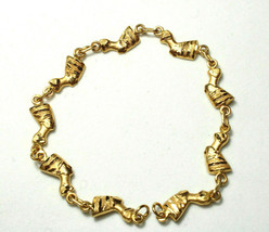 Unique Egyptian Stamped 18K Yellow Gold Bracelet Queen Nefertiti Pharaonic 7.5&quot; - $801.15