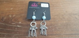 Paparazzi Earrings (New) #555 Exquisite Light Blue &amp; Silver - £6.83 GBP