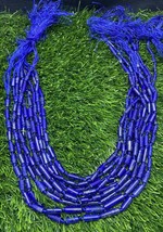 Grade A 10 Pieces tubular top Quality Lapis Lazuli beading strands / str... - £93.03 GBP