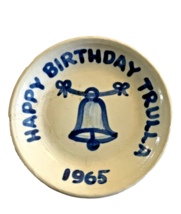 Coaster M.A. Hadley Pottery Happy Birthday Trulla Vintage 1965 Louisville KY - £21.95 GBP