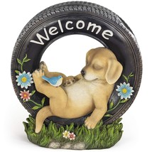 Chillaxing Welcome Puppy Dog Solar Powered LED Outdoor Decor Garden Ligh... - £43.25 GBP