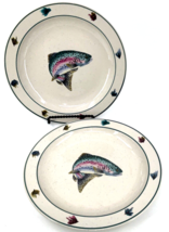 Tienshan Folkcraft Scotty Z Rainbow Trout Salad Plate 8 1/2&quot;, Set of 2 Excellent - £23.73 GBP