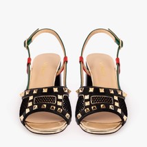 The Linea Black Leather Women Slingback Sandal image 3